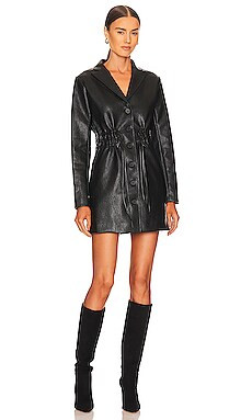 Line & Dot Noa Faux Leather Dress in Black from Revolve.com | Revolve Clothing (Global)