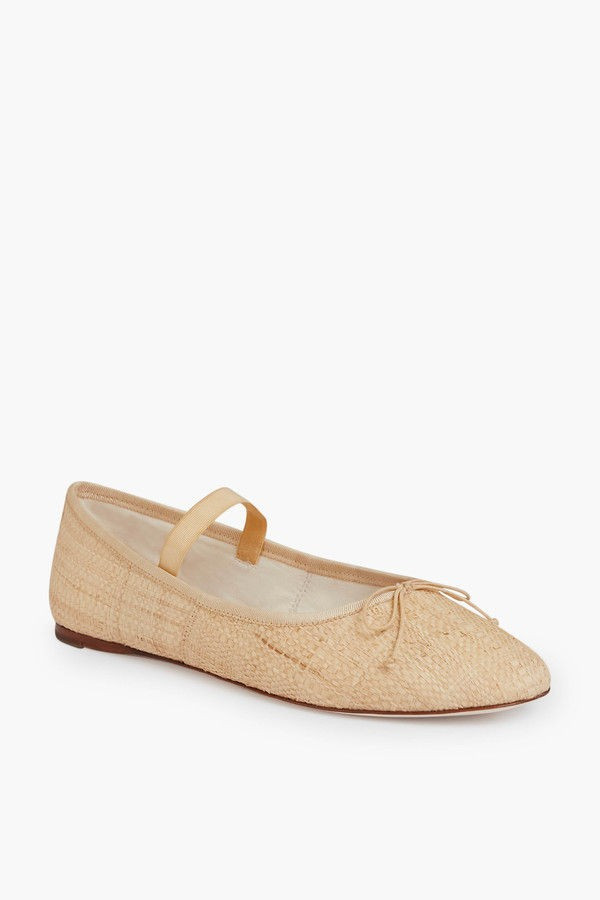 Natural Cut and Sew Raffia Leonie Ballet Flat | Tuckernuck (US)