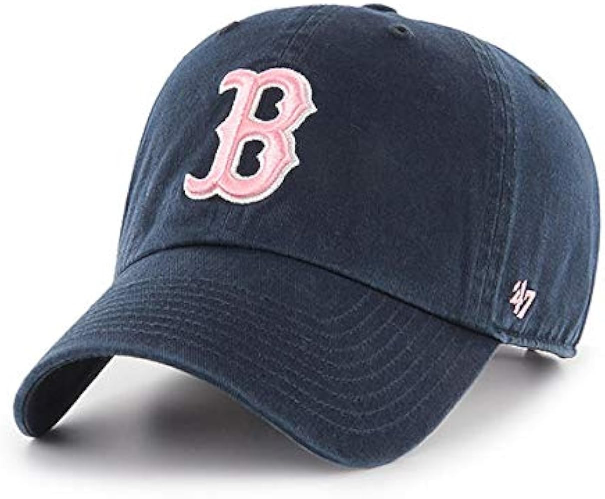 '47 Brand Boston Red Sox Clean Up Adjustable Hat - Navy/Baby Pink - MLB Baseball Cap | Amazon (US)