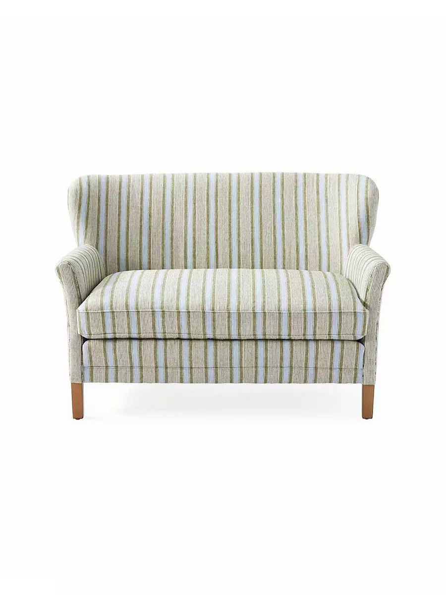 Belgian Club Loveseat - Kensington Stripe Linen | Serena and Lily