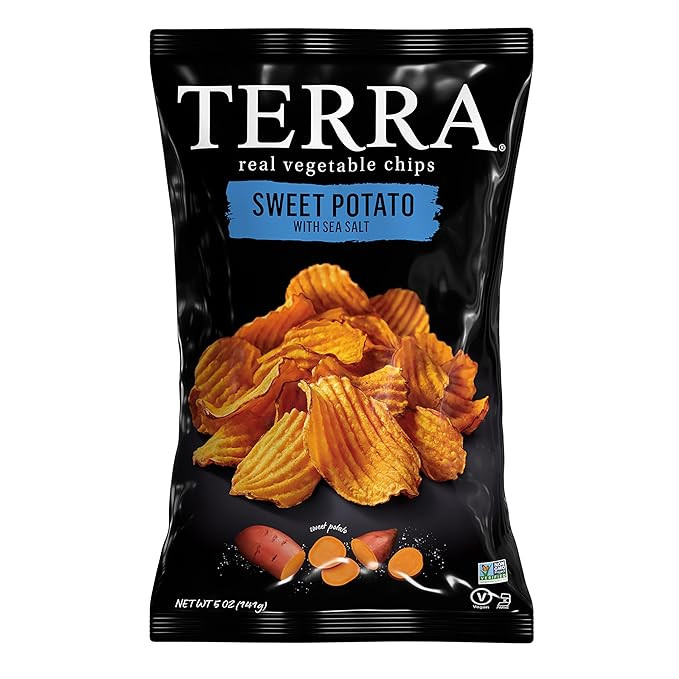 Terra Vegetable Chips, Crinkle Cut Sweet Potato with Sea Salt, 5 oz | Amazon (US)