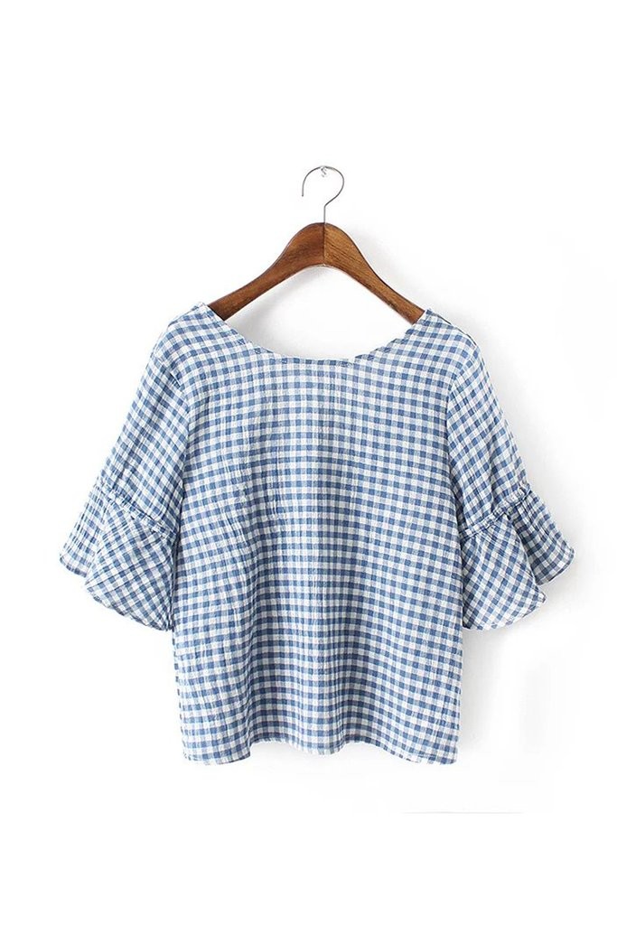 'Caroline' Plaid Bateau Neck Top | Goodnight Macaroon