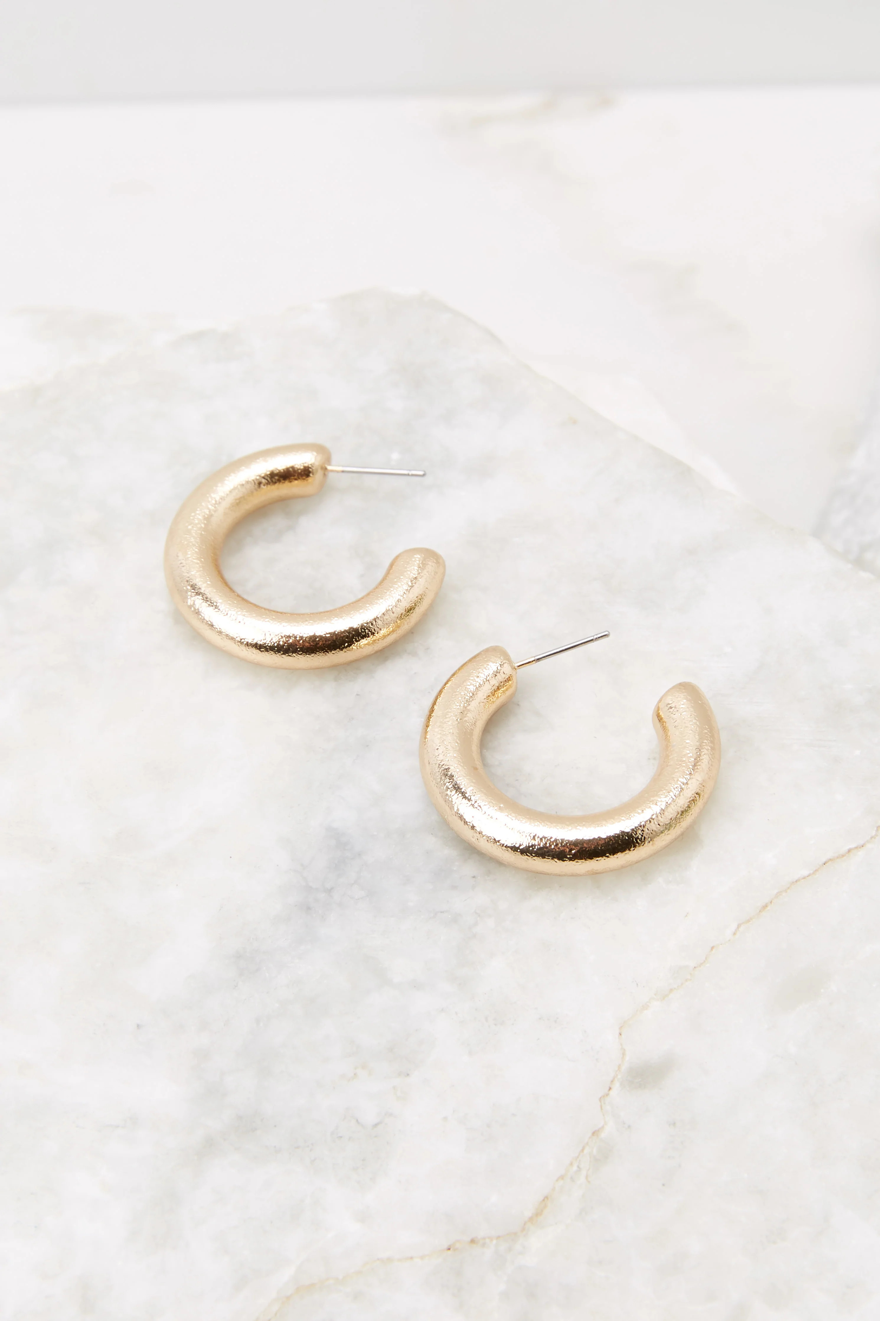 I'll Think About It Gold Hoop Earrings | Red Dress 