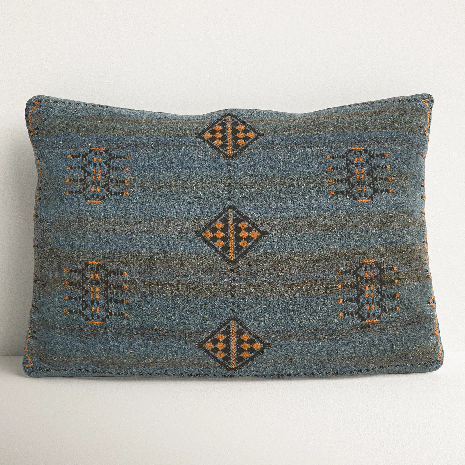 Waldeck Embroidered Wool Lumbar Throw Pillow | AllModern