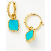 Mini Pyramid Charm Hoop Earrings | 18ct Gold Vermeil/Turquoise | Missoma UK