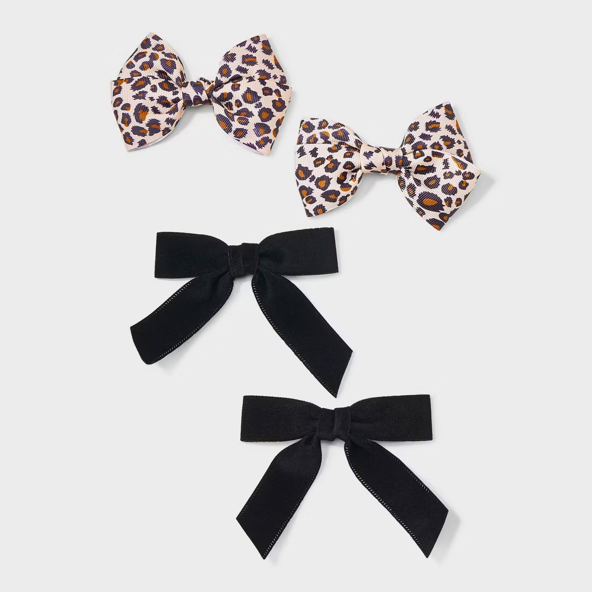 Girls' 4pk Salon Bow Clip Set - Cat & Jack™ Black/Brown | Target