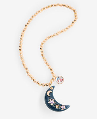 Disney | Macy's Sorcerer's Apprentice Mickey Glow-in-the-Dark Moon Pendant Necklace, Ages 3+, Cre... | Macy's