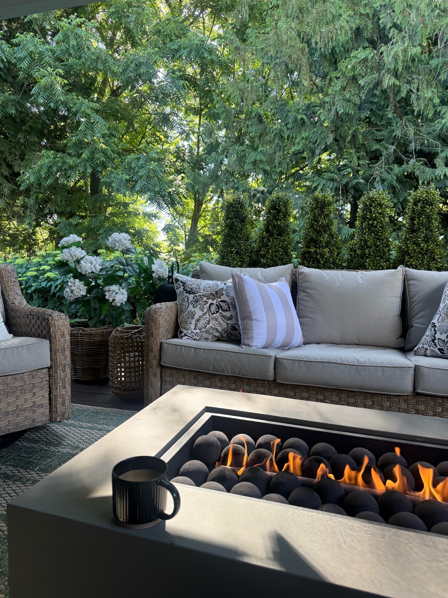 So happy with our fire table! Patio wouldn’t be complete without it🤍