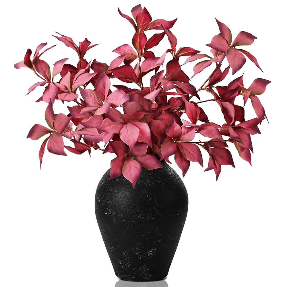 Janinka 33" Fall Artificial Filbert Leaves Stem Autumn Leaves Fake Plant Faux Fall Branches for V... | Amazon (US)