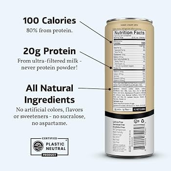 Slate Milk - High Protein Iced Coffee - Sweet Cream Latte - 175mg Caffeine, Lactose Free Energy -... | Amazon (US)