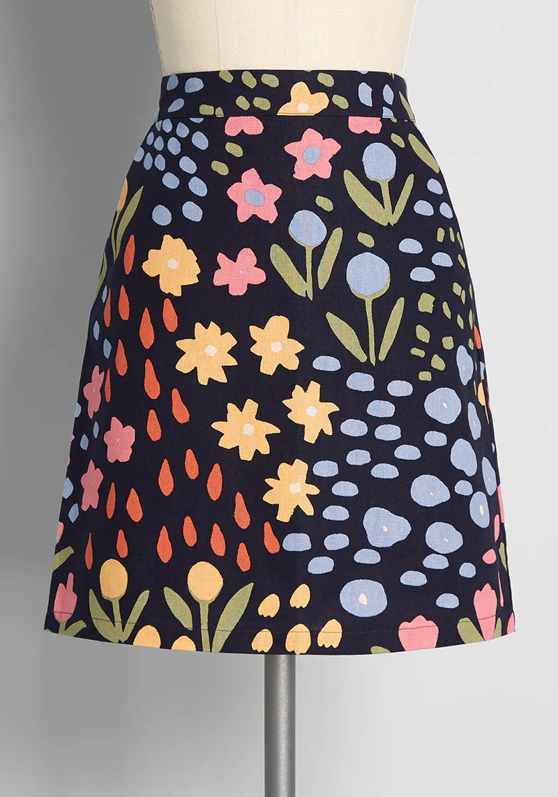 Abstract Flower Garden Mini Skirt | ModCloth