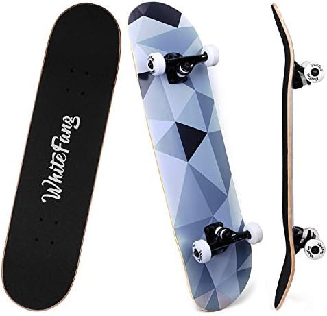 WhiteFang Skateboards for Beginners, Complete Skateboard 31 x 7.88, 7 Layer Canadian Maple Double Ki | Amazon (US)