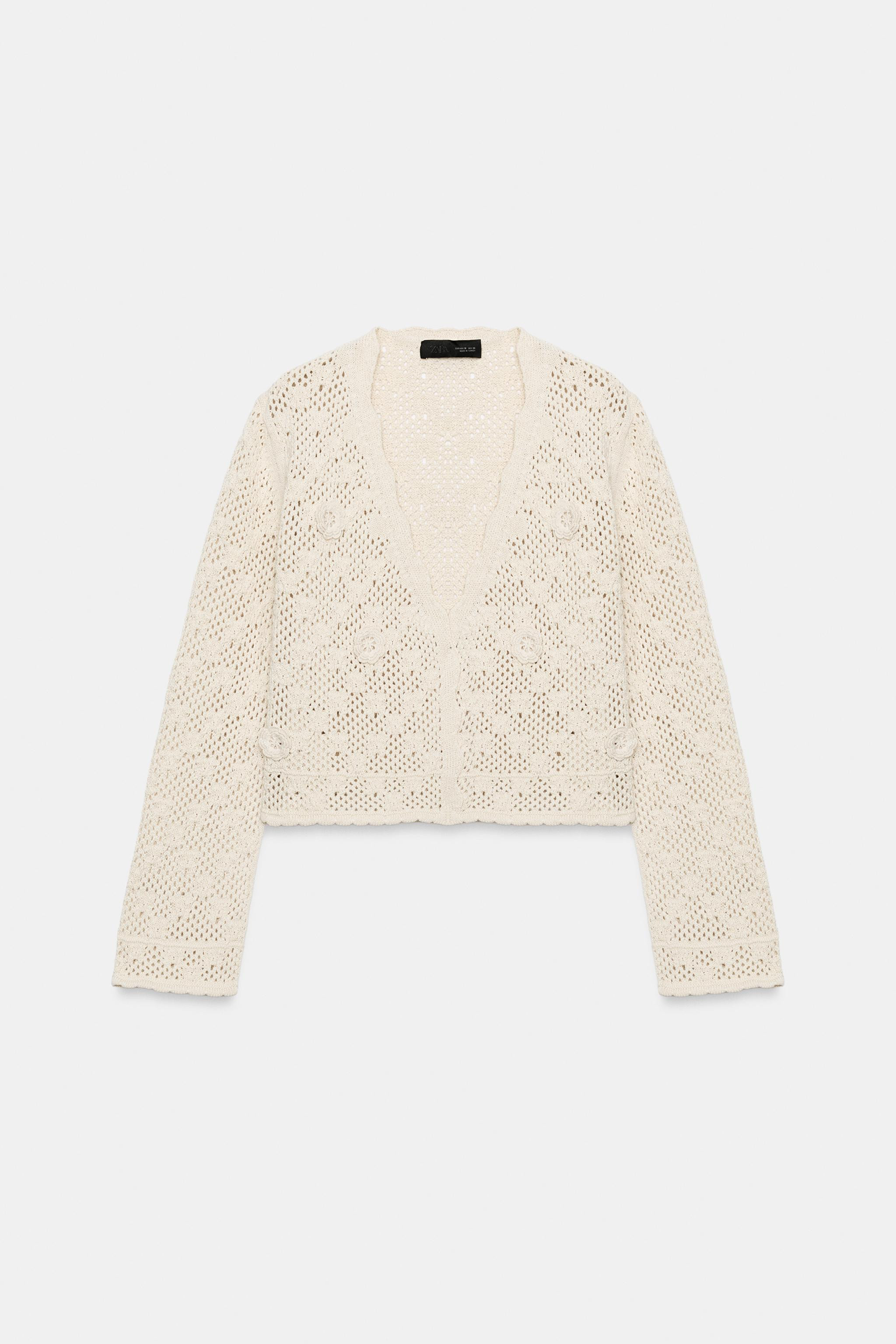 POINTELLE FLORAL CARDIGAN | Zara US