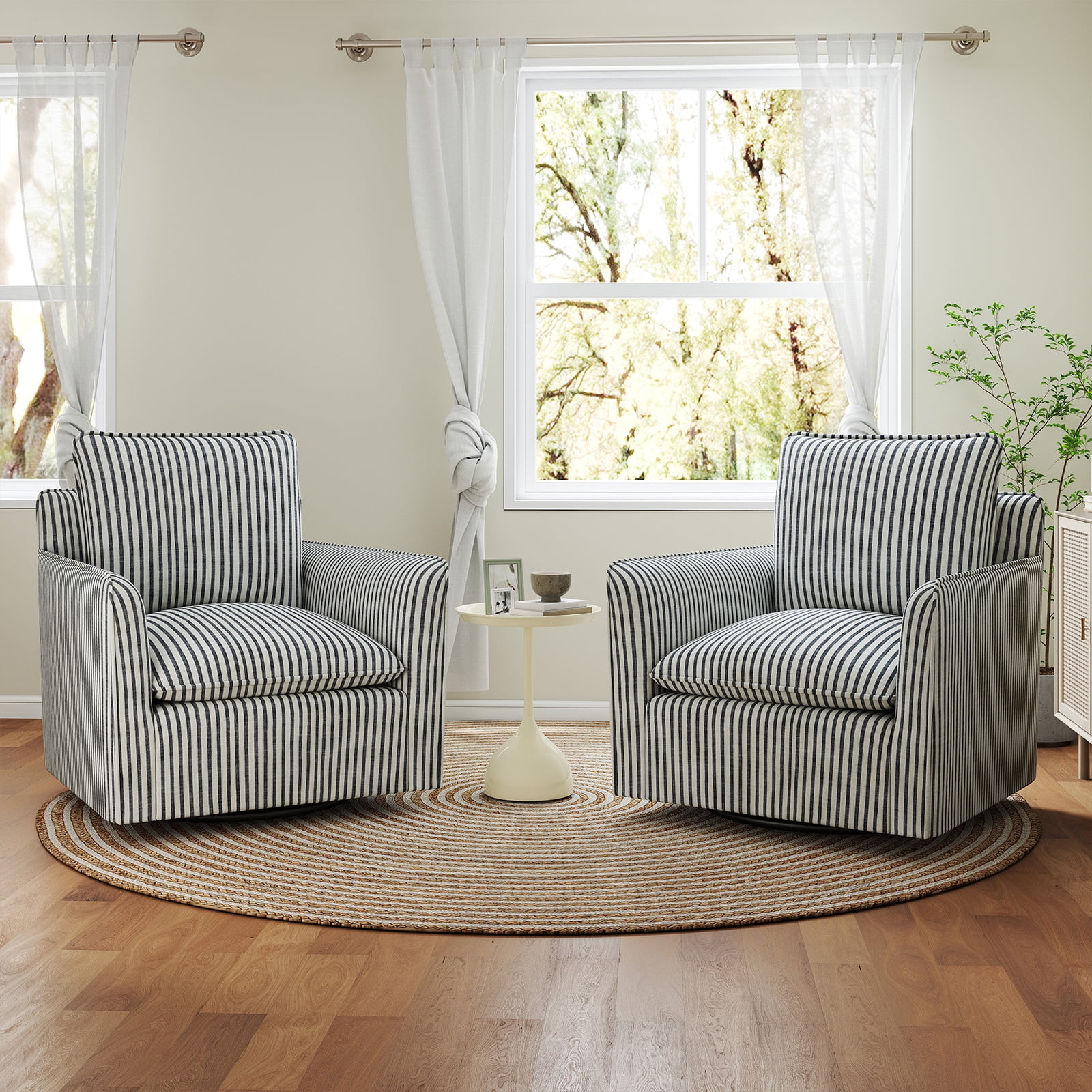 Bonzy Home Swivel Accent Chair Set of 2, Modern Wide Armchair with Thick Backrest & Cushion, Upho... | Walmart (CA)