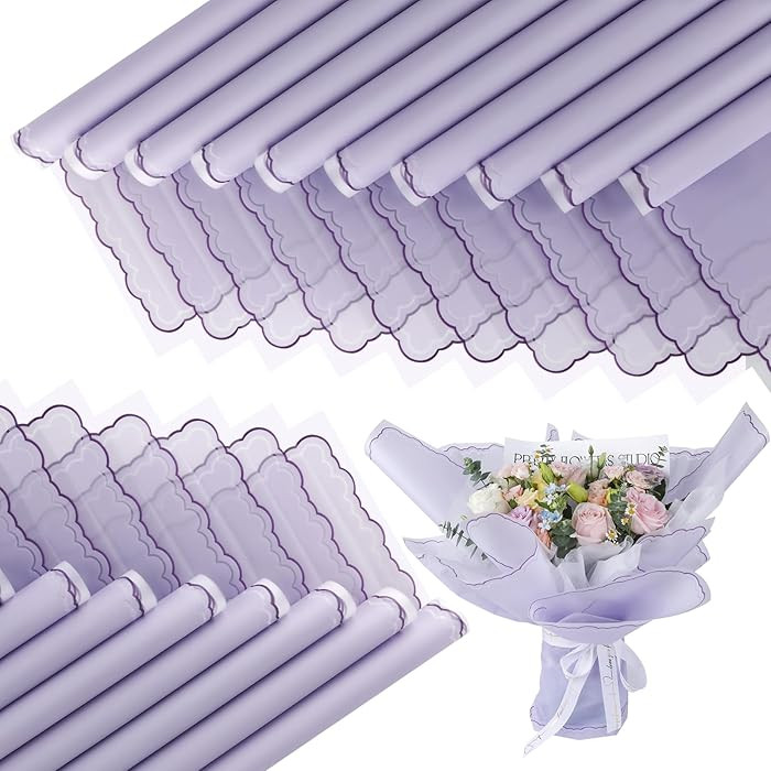 FUHITIM 20 Sheets Flower Wrapping Paper - Waterproof Floral Bouquet Wrapping Paper, Florist Suppl... | Amazon (US)