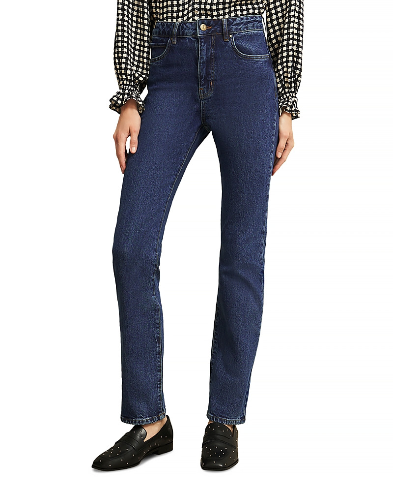 Hobbs London Foley High Rise Straight Leg Jeans in Dark Mid Wash | Bloomingdale's (US)