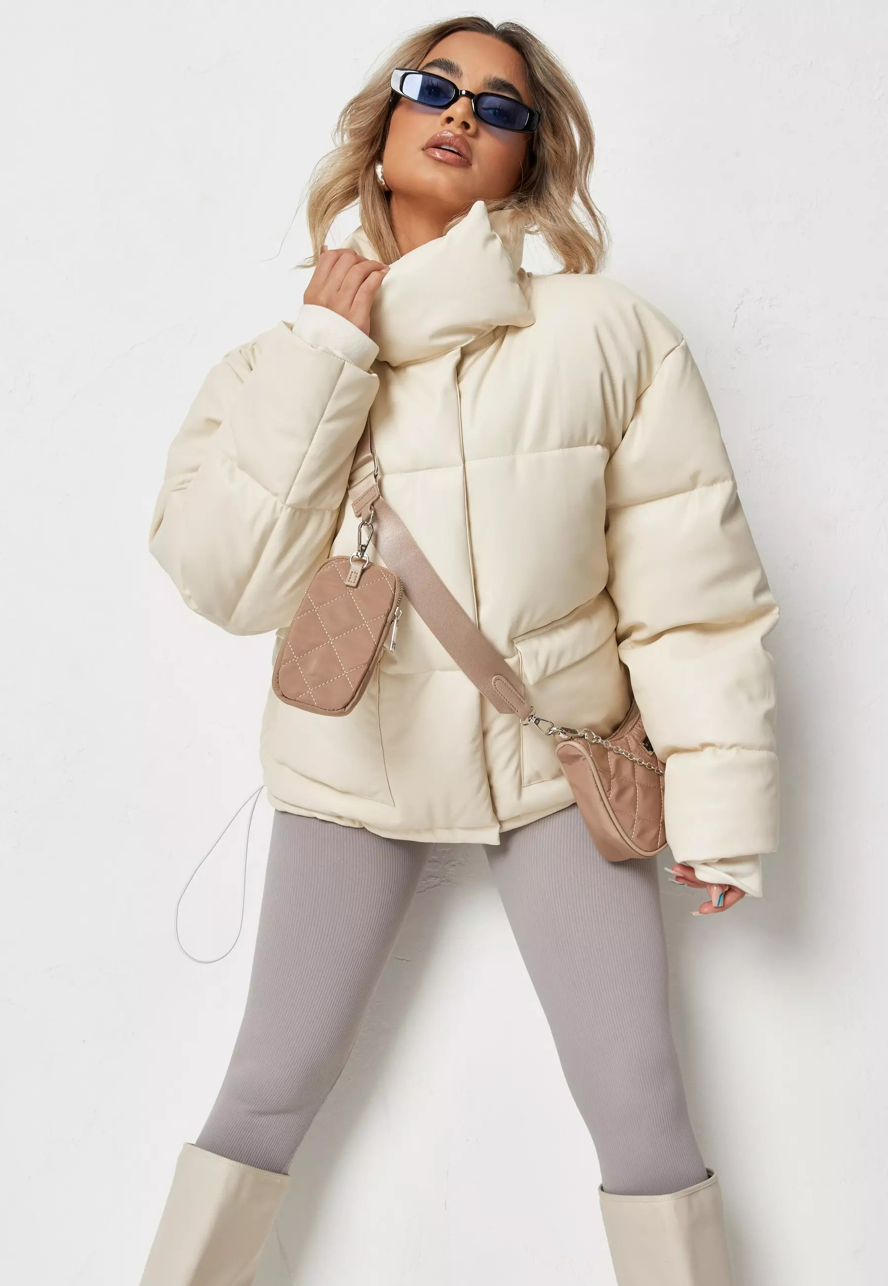 Missguided - White Faux Leather Puffer Jacket | Missguided (US & CA)