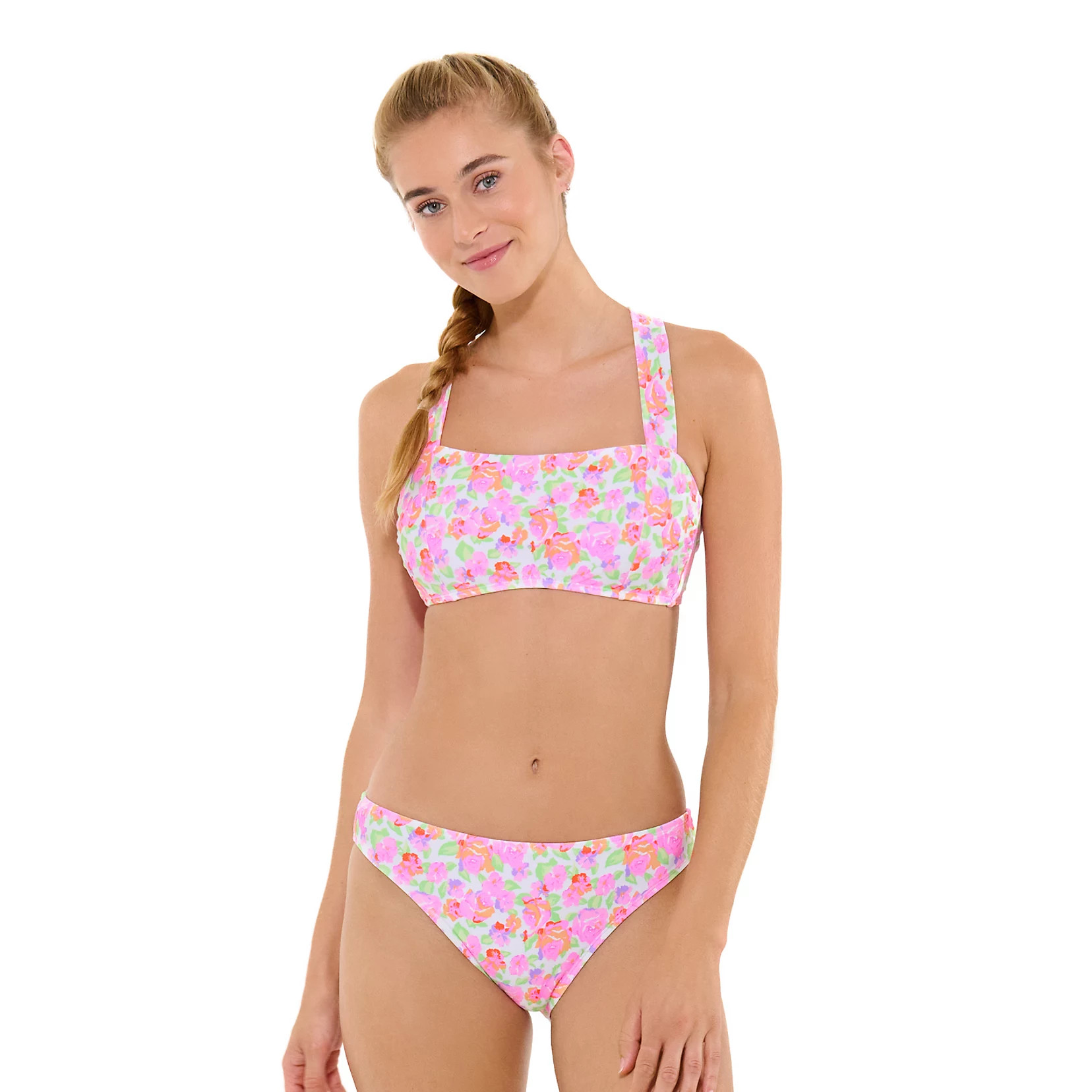 Juniors' Ninety-Nine° Squareneck Bandeau Swim Top | Kohl's
