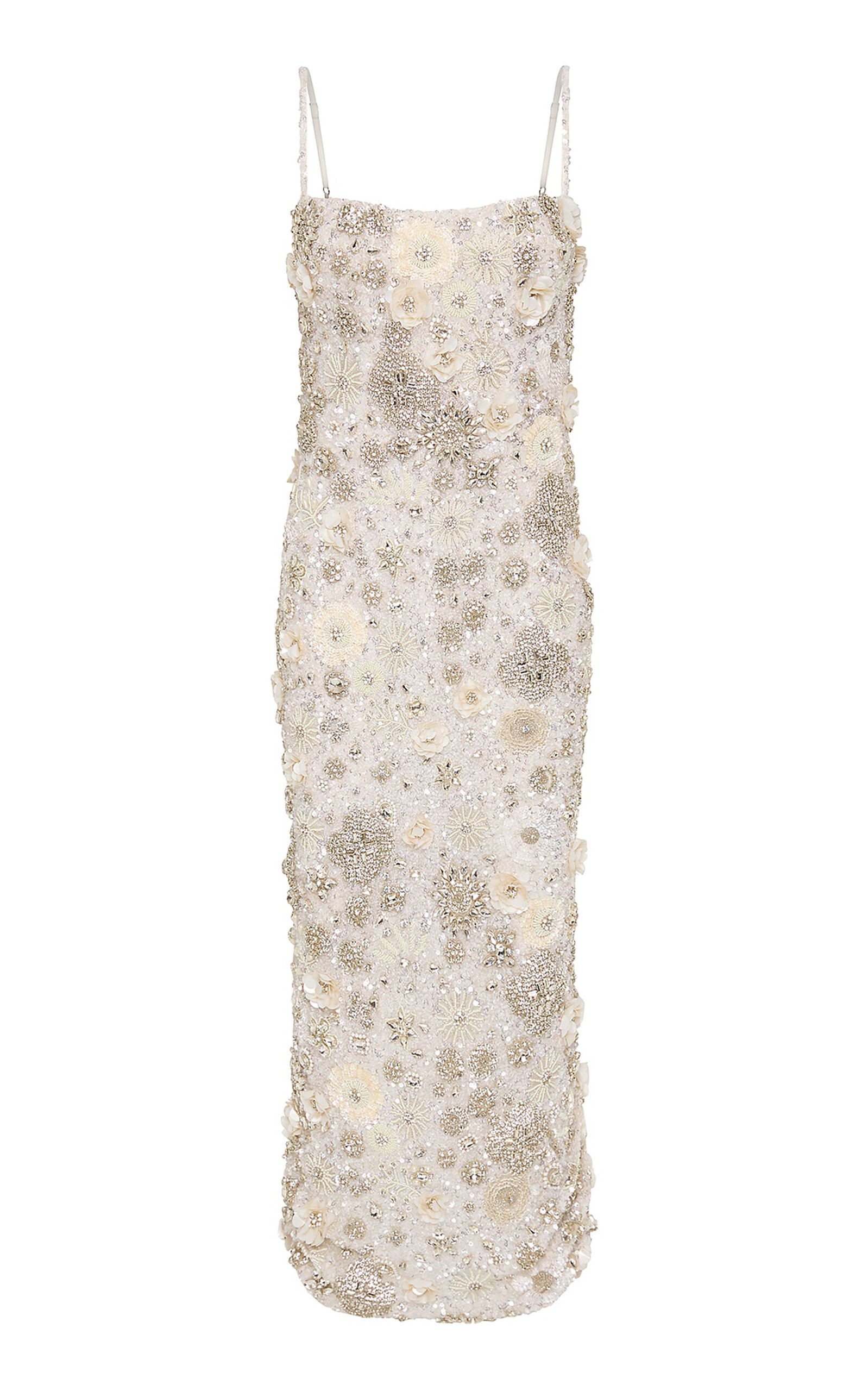Francesca Floral Crystal-Embellished Tulle Midi Dress | Moda Operandi (Global)