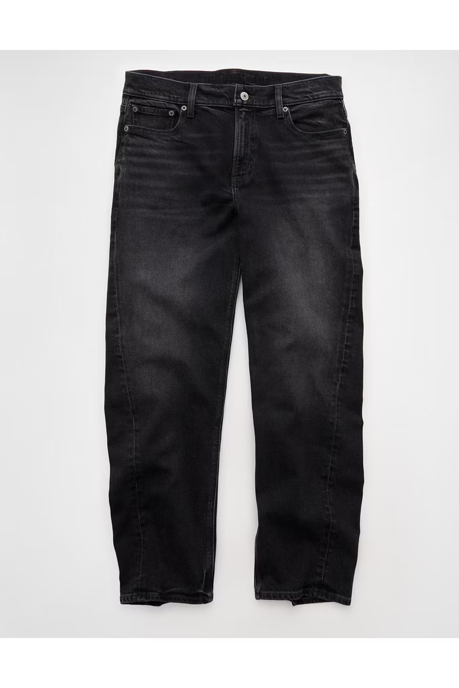 AE Stretch Barrel Jean Women's Black Blaze 00 Short | American Eagle Outfitters (US & CA)