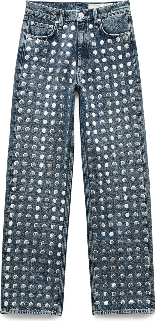 Shea Rhinestone Straight Leg Jeans | Nordstrom