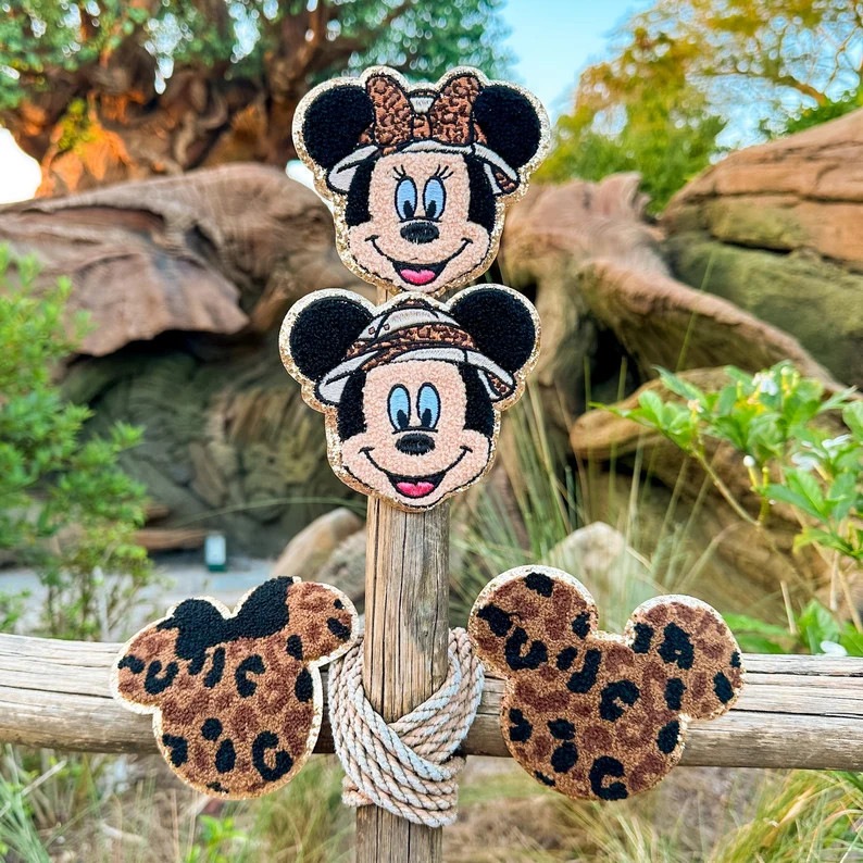 Cheetah Mickey Patch Cheetah Minnie Patch. Safari Minnie Patch. Animal Kingdom Minnie Patch. Anim... | Etsy (US)
