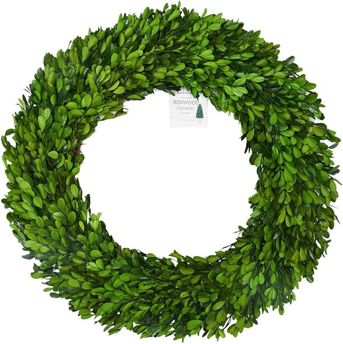 BoxwoodValley 24 inch XX-Large Preserved Boxwood Wreath, Wedding Home Decoration, Farmhouse Style... | Amazon (US)