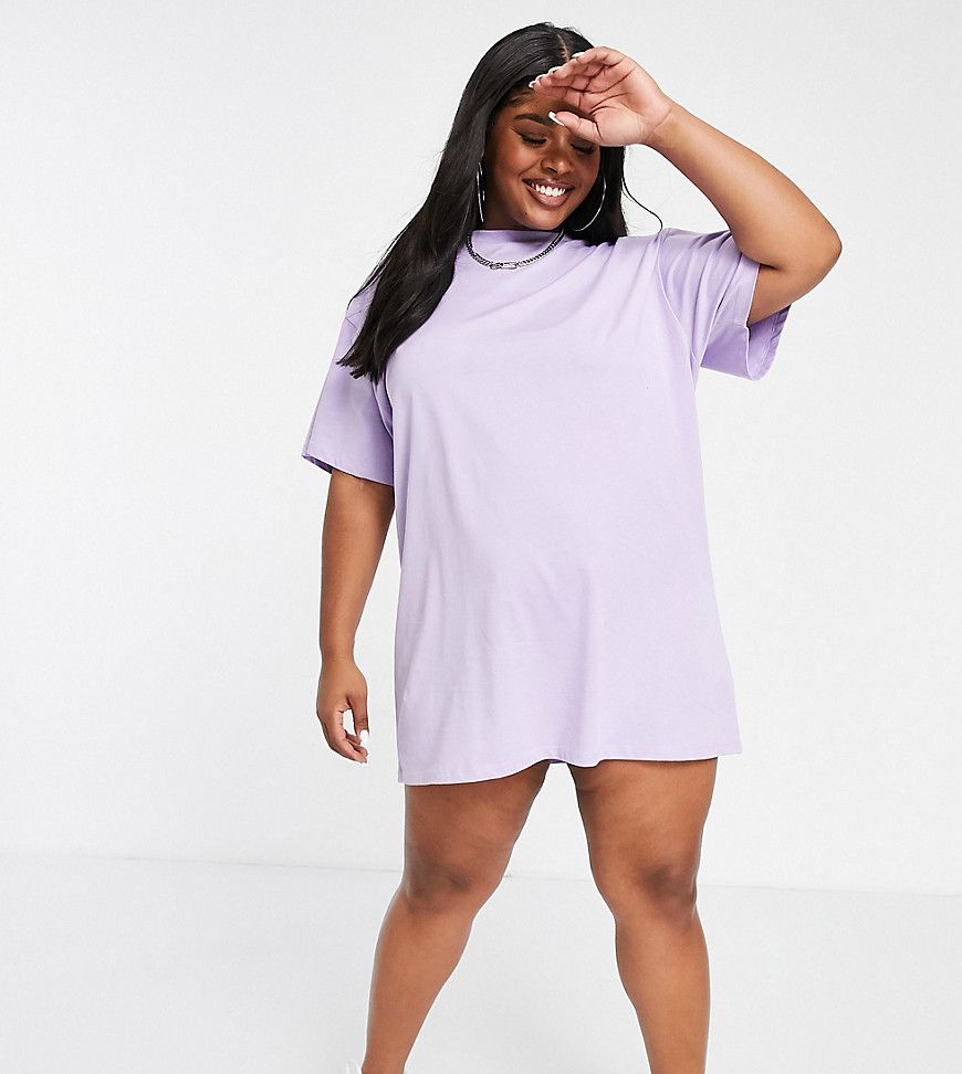 New Girl Order Curve logo t-shirt dress-Purple | ASOS (Global)