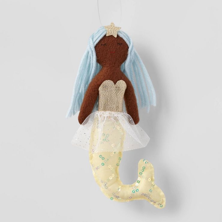 Felt Mermaid with Yellow Tail Christmas Tree Ornament - Wondershop&#8482; | Target