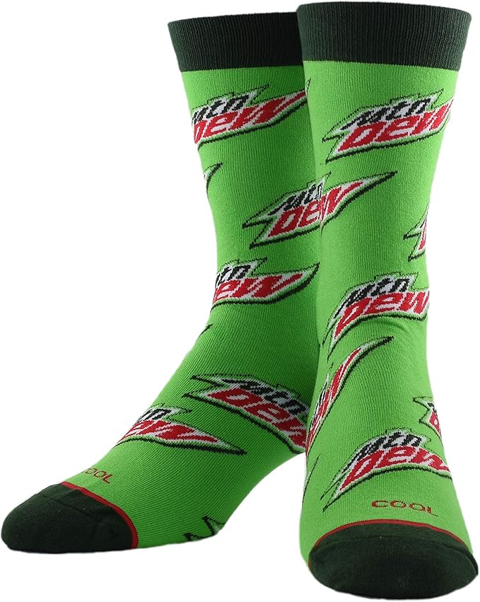 Cool Socks Novelty Crew Dress Sock, Food, Pepsi and Mountain Dew, Funny Silly | Amazon (US)
