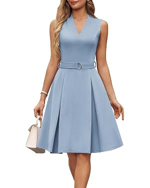 GRACE KARIN Women's Wear to Work Dresses 2026 Business Office Fit and Flare Midi Dress Church Out... | Amazon (US)
