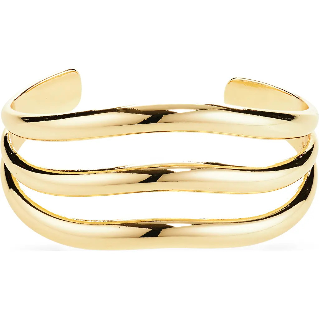 Open Edit Puffy Triple Tiered Cuff Bracelet in Gold at Nordstrom Rack | Nordstrom Rack