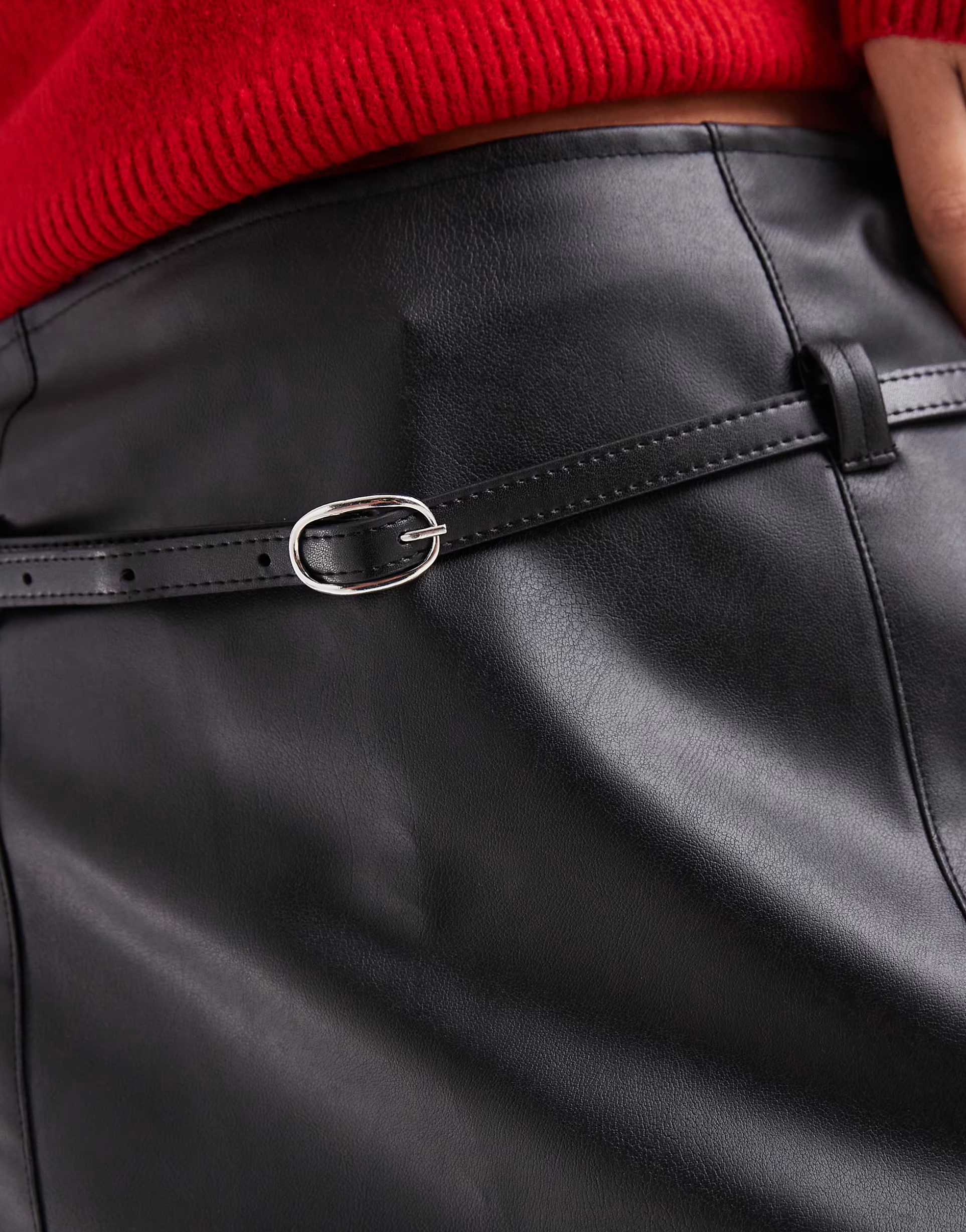 ASOS DESIGN faux leather belt detail micro mini skirt | ASOS (Global)