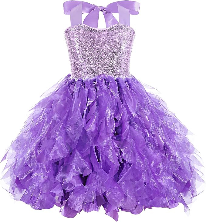 Tutu Dress for Girls Sequin Tulle Princess Prom Dresses for Toddler Kids Little Girl Fancy Sparkl... | Amazon (US)