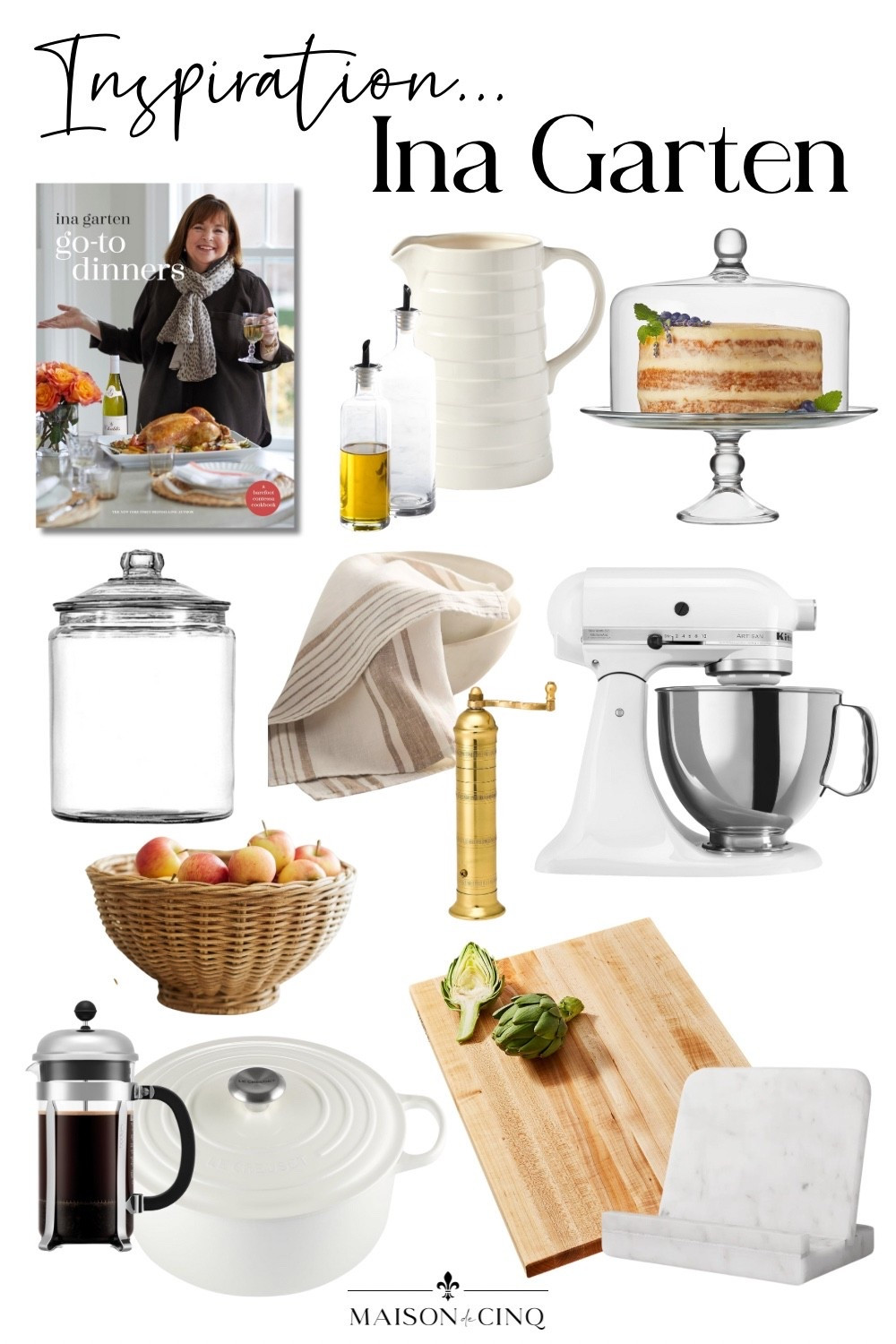 Use Ina Garten as an inspiration and update your kitchen decor and cooking tools!

Home decor, pitcher, cake stand, wood cutting board, basket, bowl

#LTKHome #LTKFindsUnder100 #LTKFindsUnder50