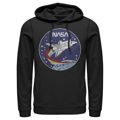 Men's NASA Space Rocket  Pull Over Hoodie - Black - Medium | Target