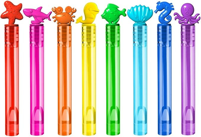 VKTEN 64Pcs Sea Animals Mini Bubble Wands Assortment 8 Colors 8 Styles Party Favors Toys for Kids... | Amazon (US)