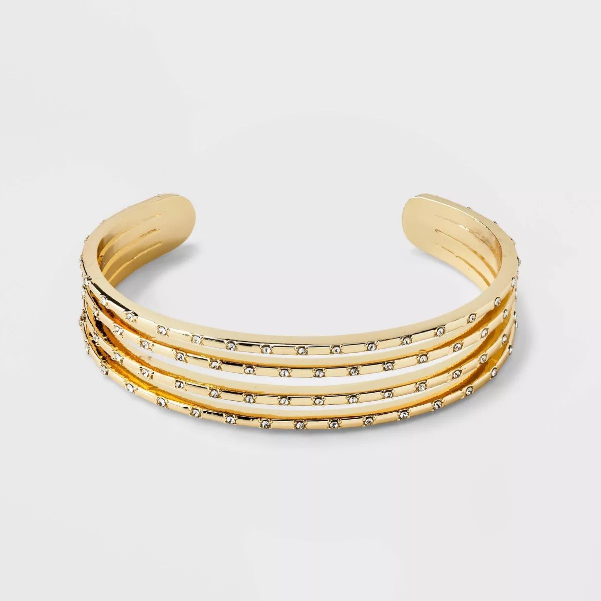 SUGARFIX by BaubleBar Gold and Crystal Layered Cuff Bracelet - Gold | Target