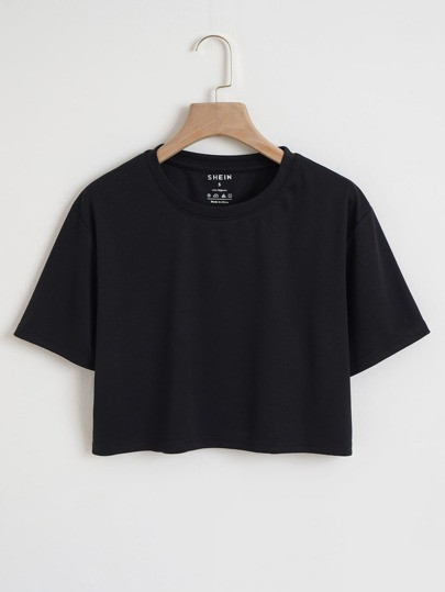 Solid Crop Tee | SHEIN