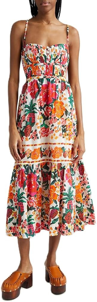 Women Y2k Boho Maxi Dress Vintage Floral Tie Shoulder Strap Sleeveless A Line Long Dress Summer B... | Amazon (US)