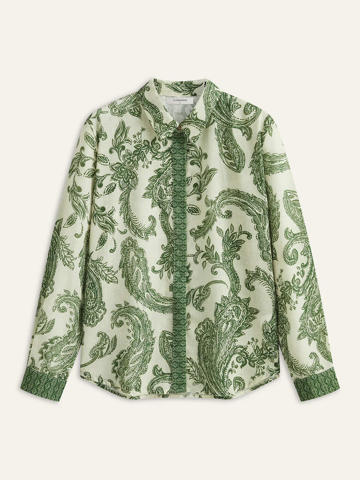 Paisley Print Button-Front Shirt | Commense