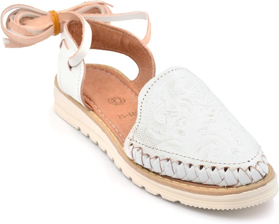 Mexican Leather Shoes with Long Crossed Roman Straps for Women - Model 440 | Amazon (US)