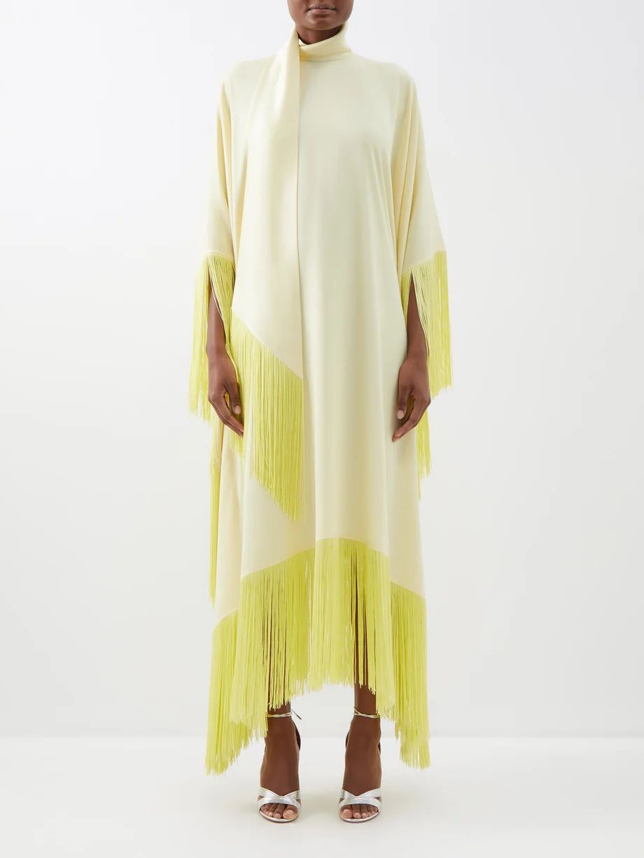 Mrs. Ross scarf fringed crepe kaftan dress | Taller Marmo | Matches (US)