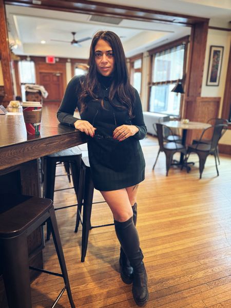 Green sweater dress - small petite
Black knee high boots
Black over the knee boots
Winter outfit


#LTKshoecrush #LTKworkwear #LTKover40