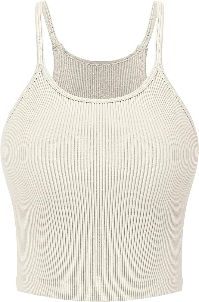 Vertvie Halter Tops for Women Ribbed Knit Seamless Crop Tank Tops Sleeveless Strappy Racerback Sl... | Amazon (US)