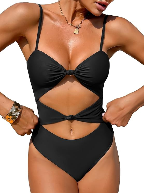 ANRABESS Women One Piece Swimsuits Tummy Control Bathing Suit Twist Cutout Adjustable Straps Swim... | Amazon (US)