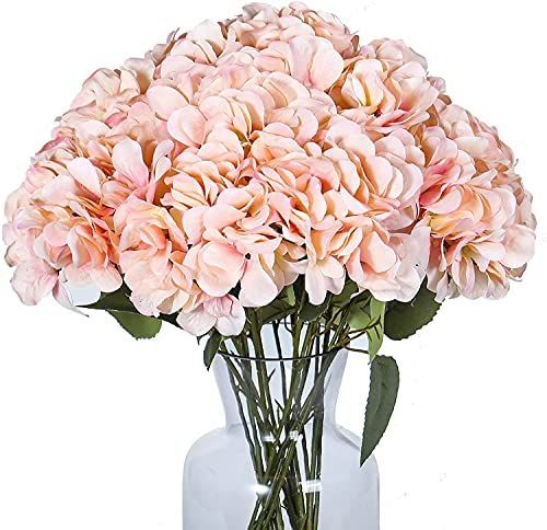 Blooming Paradise Artificial Fake 5Flowers Plants Silk Hydrangea Arrangements Wedding Bouquets De... | Amazon (US)