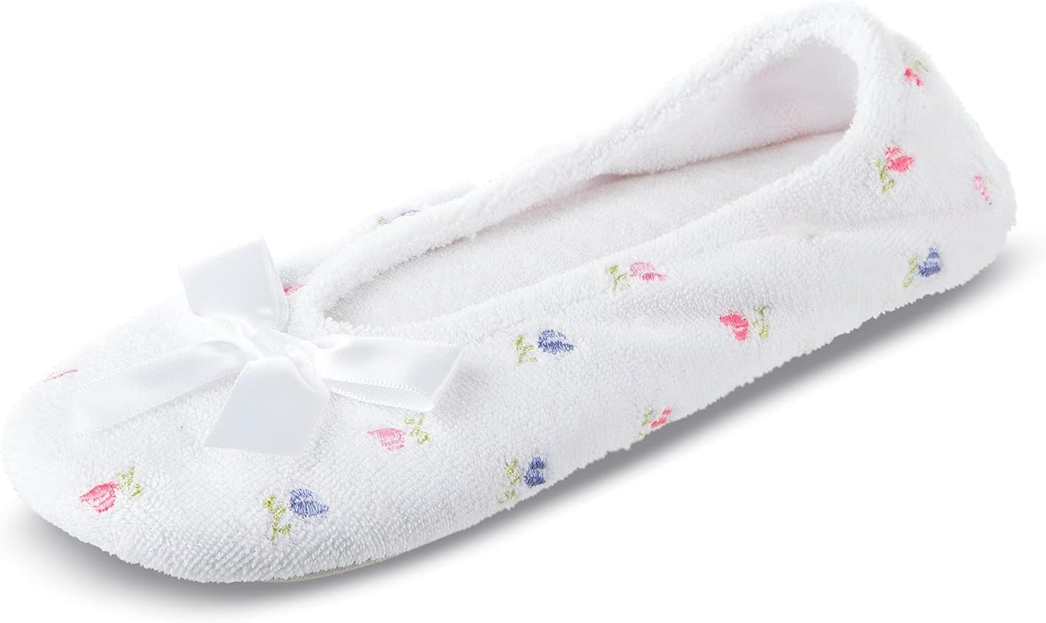 isotoner Women's Embroidered Terry Ballerina Slippers | Amazon (US)
