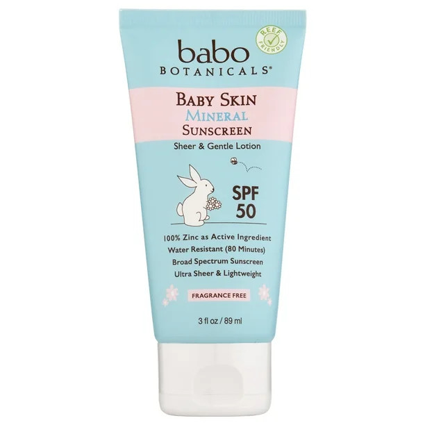 Babo Botanicals Baby Skin Mineral Sunscreen SPF 50 3 oz | Walmart (US)