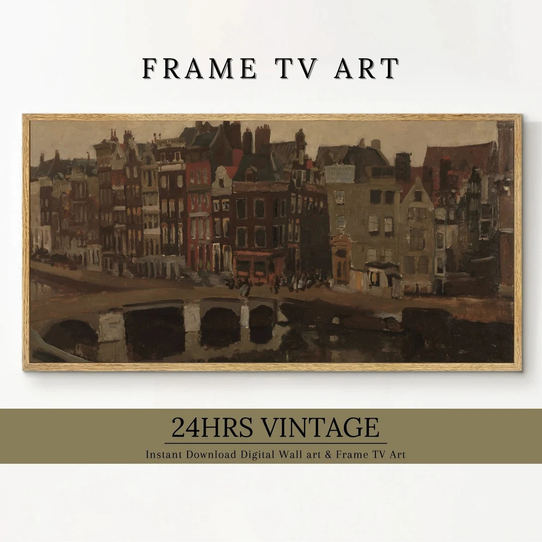The Rokin Amsterdam Tv Art Canal Tv Art Amsterdam Samsung Frame TV Art Collection Frame TV Classi... | Etsy (US)